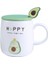 Avokado ile Kupalar Komik Kahve Fincanı Seramik Yaratıcı Renk Isıya Dayanıklı Kupa Kapaklı 400 ml Çocuk Ofis Ev Drinkware Hediye | Kupalar (Yeşil) (Yurt Dışından) 1