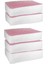 5'li Set Baza Altı Düzenleyici Büyük Boy Hurç Pembe Çizgili 70X50X25 cm 1