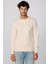 Pamuk Bisiklet Yaka Basic Ekru Sweatshirt 2