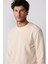 Pamuk Bisiklet Yaka Basic Ekru Sweatshirt 3