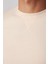 Pamuk Bisiklet Yaka Basic Ekru Sweatshirt 4