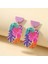 Stil 28 Yeni Desen Küpe Yeni Retro Flowercontrast Renk Kare Küpe Akrilik Basit Şeker Renk Küpe Pendientes Piercing (Yurt Dışından) 2