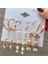 64409 Altın Rengi Inci Hoop Küpe Seti Metal Dangle Küpe Vintage Daire Geometrik Büküm Kadın Kızlar Için Trendy Takı Hediyeler (Yurt Dışından) 1