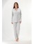 Yakalı Önden Düğmeli %70 Bambu %30 Pamuk Uzun Kollu Kadın Pijama Takım 73152 1