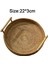Çay Sehpa ile Kulplu Yuvarlak Rattan Dokuma Sepet Tepsisi; 22X3 Cm (Yurt Dışından) 3