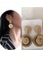 B-2pairs Kadın Moda Basit Yuvarlak Hayvan Aslan Kafası Damla Küpe 1 Pc Retro Alaşım Geometrik Küpe Vintage Takı Aksesuarları (Yurt Dışından) 2