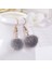 08 Taklit Kürk Küpe Kabarık Pom Pom Zincir Damla Küpe Hairball Püskül Dangle Küpe Saç Topu Kolye Takı Parti Giydirme (Yurt Dışından) 1