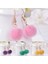 08 Taklit Kürk Küpe Kabarık Pom Pom Zincir Damla Küpe Hairball Püskül Dangle Küpe Saç Topu Kolye Takı Parti Giydirme (Yurt Dışından) 4