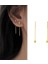 19 Damla Kulak Hattı Uzun Sallanan Küpe Kadınlar Için Gül Altın Rengi Zirkon Kristal Piercing Geçirici Küpe Kulak Aksesuarları Takı (Yurt Dışından) 1
