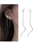 SE109 Moda Uzun Geometrik Daire Kulak Zinciri Küpe Kadın Kore Tarzı Trendy Püskül Küpe Kpop Kadınlar Takı Parti Hediye (Yurt Dışından) 1