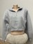 Kadın Fermuar Crop Sweatshirt Gri 1