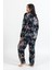 Kadın 128 Büyük Beden Polar Pijama Takımı Siyah 2