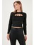 Slim Fit Bisiklet Yaka Önü Pencereli Crop Bluz Bayan Bluz 5865399 4