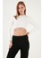 Slim Fit Bisiklet Yaka Zincirli Crop Bluz Bayan Bluz 5865397 3