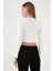 Slim Fit Bisiklet Yaka Zincirli Crop Bluz Bayan Bluz 5865397 5