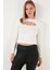 Slim Fit Bisiklet Yaka Önü Pencereli Crop Bluz Bayan Bluz 5865399 3