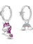 YFE001 Gümüş 925 Unicorn Gökkuşağı Asimetrik Damla Küpe Kadınlar Için Orijinal Tasarım Takı Dangle Küpe Pendientes Mujer (Yurt Dışından) 2