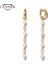 E2 Konserve 925 Ayar Gümüş 18K Altın Kaplama Zincir Inci Kolye Damla Küpe Kadın Dangle Piercing Küpe Takı Pendientes (Yurt Dışından) 2