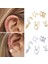 E866YIN Kulak Manşetleri Yaprak Yıldız Klip Yüzük Küpe Kadınlar Için Hiçbir Piercing Sahte Kıkırdak Küpe Çıtçıt Kulak Damızlık Seti Klip Manşet (Yurt Dışından) 4