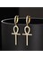 OHE024-3 Ankh Hoop Dangle Küpe Kadınlar Için Kaya Punk Aksesuarları Klipsli Küpe Erkekler Için Erkek Moda Hip Hop Zirkon Takı OHE111 (Yurt Dışından) 2
