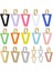 Emaye Açık Mor Qmhje Kadın Dangle Küpe Geometrik Üçgen Boyama Neon Yeşil Floresan Takı Küpe Aretes Cz Hoop Altın Gümüş Renk (Yurt Dışından) 2