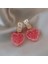 Rhinestone Aşk 2022 Yeni Trendy Güzel Pembe Taze Meyve Şeftali Kalp Dangle Küpe Kadınlar Için Tatlı Kristal Takı Kız Hediye Yaz Aksesuarları (Yurt Dışından) 2