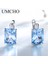 Topaz Umcho Lüks 8.0ct Gök Mavisi Topaz Taş Takı Katı 925 Ayar Gümüş Klipsli Küpe Kadınlar Için Doğum Günü Hediyesi Moda (Yurt Dışından) 2