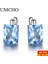 Zümrüt Umcho Lüks 8.0ct Gök Mavisi Topaz Taş Takı Katı 925 Ayar Gümüş Klipsli Küpe Kadınlar Için Doğum Günü Hediyesi Moda (Yurt Dışından) 3