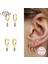 E3 Konserve 925 Ayar Gümüş Renkli Taş Kolye Kulak Tokası Huggie Bırak Küpe Kadınlar Için Kıkırdak Piercing Küpe Takı (Yurt Dışından) 4