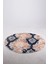 Şark Mavi Yuvarlak 120X120 cm Banyo Paspası Kaymaz Taban Yıkanabilir Banyo Halısı 3