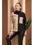 Deri Garnili Vizon Büyük Beden Sweatshirt 2