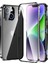 iPhone 15 Metal Çerçeve Manyetik Telefon Kapağı Çift Yan Temperlenmiş Cam Kılıf (Yurt Dışından) 1