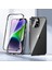 iPhone 15 Metal Çerçeve Manyetik Telefon Kapağı Çift Yan Temperlenmiş Cam Kılıf (Yurt Dışından) 5