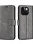 iPhone 15 Buzağı Dokusu Deri Kapak Kare Manyetik Kapatma Standı Cüzdan Telefon Kılıfı (Yurt Dışından) 1