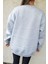 Calıfornıa Nakışlı Gri Oversize Kadın Sweatshirt 3