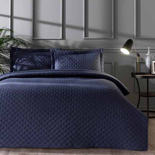 Linens Gardenia Çift Kişilik Yatak Örtüsü Lacivert