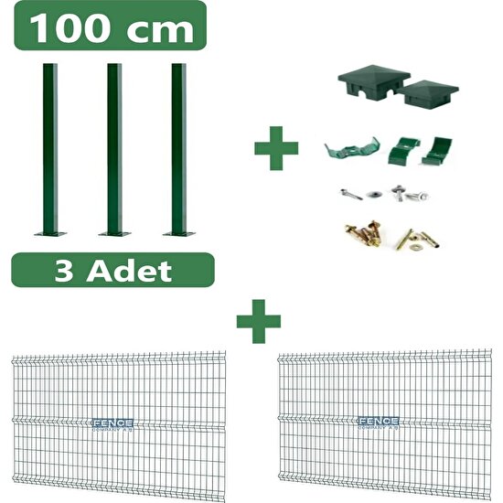 Fence Company 2 Adet 100 cm x 250 cm Panel Çit ve 3 Adet 100 cm Direk (Aksesuarlar Dahil 5 Metre Takım)