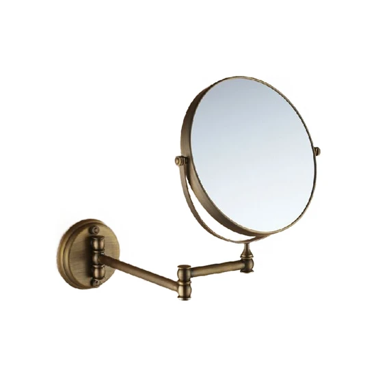 Haitn Banyo Aynaları Dönen Antik Bakır Bakır Geri Çekilebilir 2 Yan Banyo Duvar Aynası 3 Büyüteç Banyo Makyaj Yuvarlak Ayna | Banyo Aynası | Bakır Banyo Aynası Yuvarlak Banyo Aynaları (Yurt Dışından)