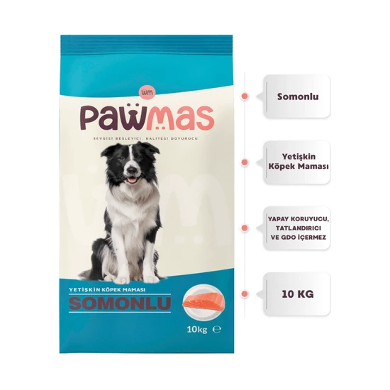 Pawmas Somonlu Yetişkin Köpek Maması 10 kg
