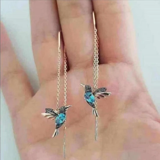 Masoffy AER100BLUE Popüler Sinek Kuşu Kolye Takı Kadın Aksesuarları Küpe Uzun Püsküller Moda Yeni Yüzler Ince Kuş Kulakları Takı (Yurt Dışından)