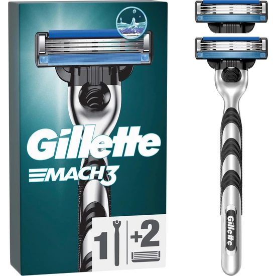 Gillette Mach3 Tıraş Makinesi + 2 Yedek Tıraş Bıçağı