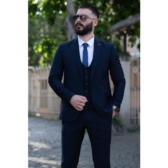 Salih Tarz Takım Elbise Lacivert Italyan Kesim - Slım Fıt SD4960