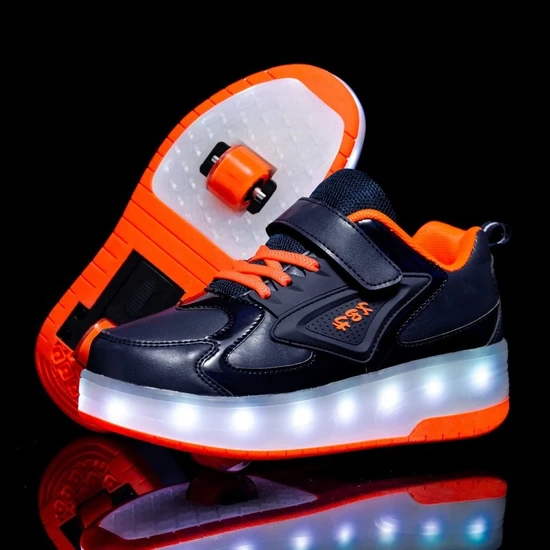 YW-BC Kız ve Erkek Çocuklar Için Şarj Edilebilir Iki Tekerlekli Tekerlekli Ayakkabılar, Işıklı LED Işıklı Ayakkabılar, Öğrenciler Için Çocuk Ayakkabıları (Yurt Dışından)