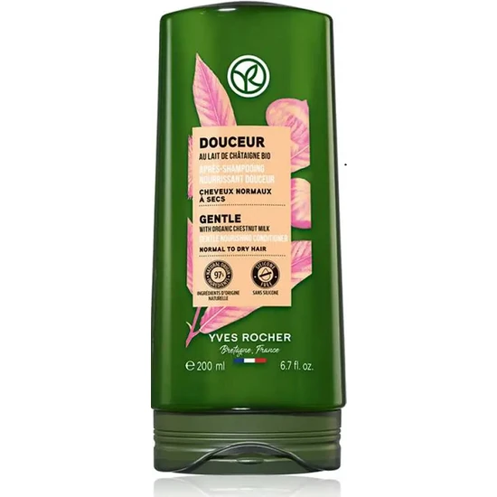 Yves Rocher Besleyici Kolay Tarama Saç Kremi - Normal- Kuru Saçlar - Douceur Organik Kestane Sütü  200 ml