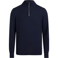 Calvin Klein Dik Yaka Slim Fit Mavi Erkek Kazak K10K110421CHW