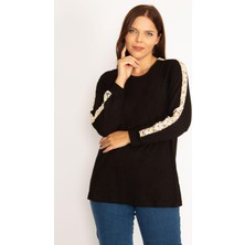 Şans Kadın Bordo Dantel Detaylı Bluz 65N34646