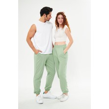 giyadda Unisex Yeşil Bol Kalıp Jogger Eşofman Altı (Sevgili Kombini Tavsiyesi)