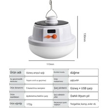 Güneş Enerjili Şarj Edilebilir Ampul Uzaktan Kumanda Gece Pazarı Durak Ev LED Süper Parlak Elektrik Kesintisi Şarj Edilebilir Enerji Tasarruflu Acil Durum Ampulü (Yurt Dışından)