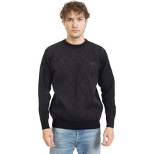 Mutlu City Erkek Orta Yaş ve Üzeri Sıkı Dokuma Triko Örgü Akrilik Kışlık Baba Yuvarlak Yaka Kazak 2078