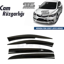 STS Oto Aksesuar Cam Rüzgarlığı Honda Fd6 2007-2012 Arası Mügen Tip Piano Black